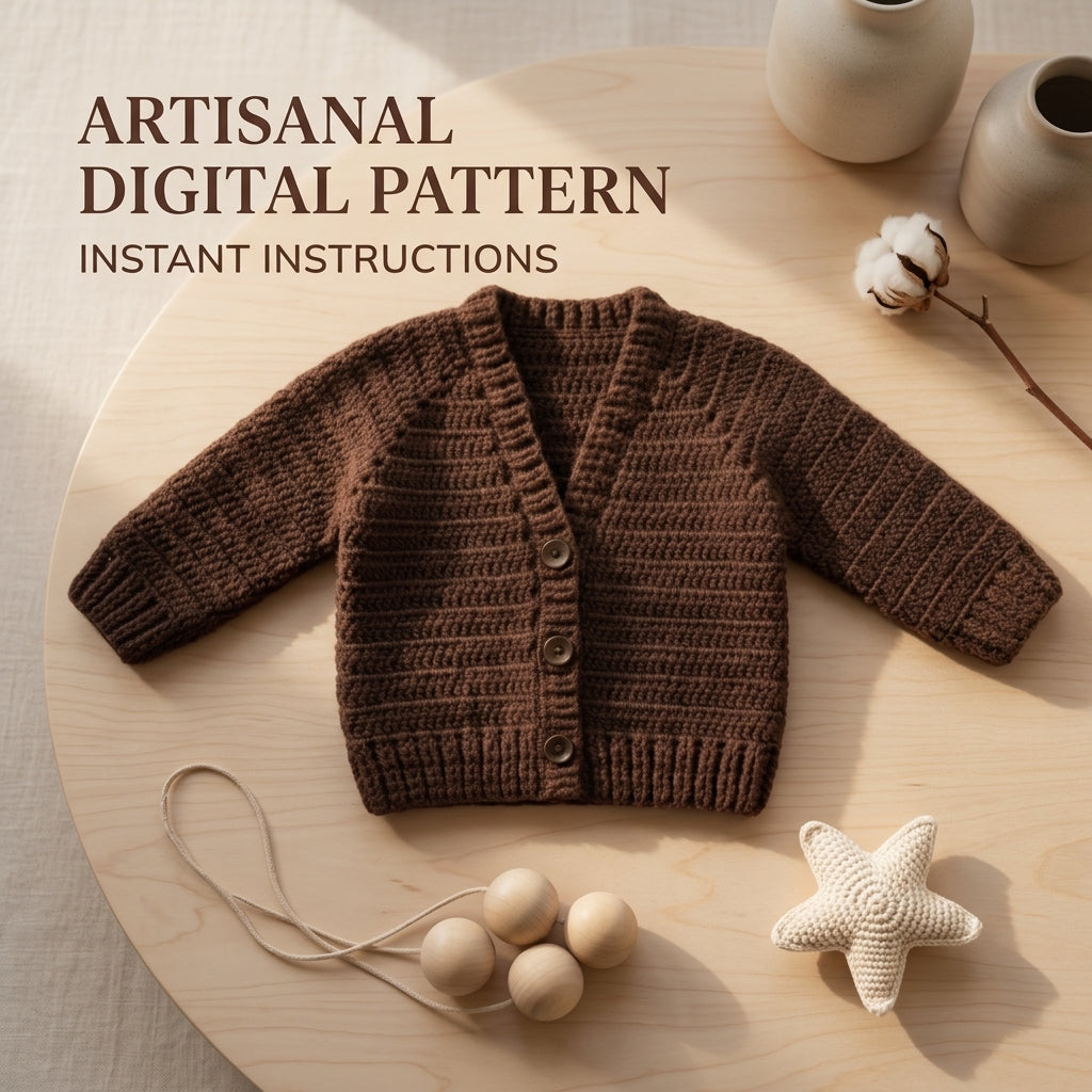 Ribbed Baby Cardigan Ribbed v2 | Crochet Pattern PDF