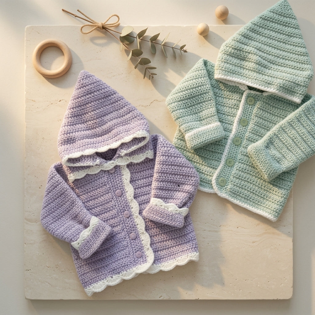 Hoodie Hooded Cardigan Baby Hoodie | Crochet Pattern PDF