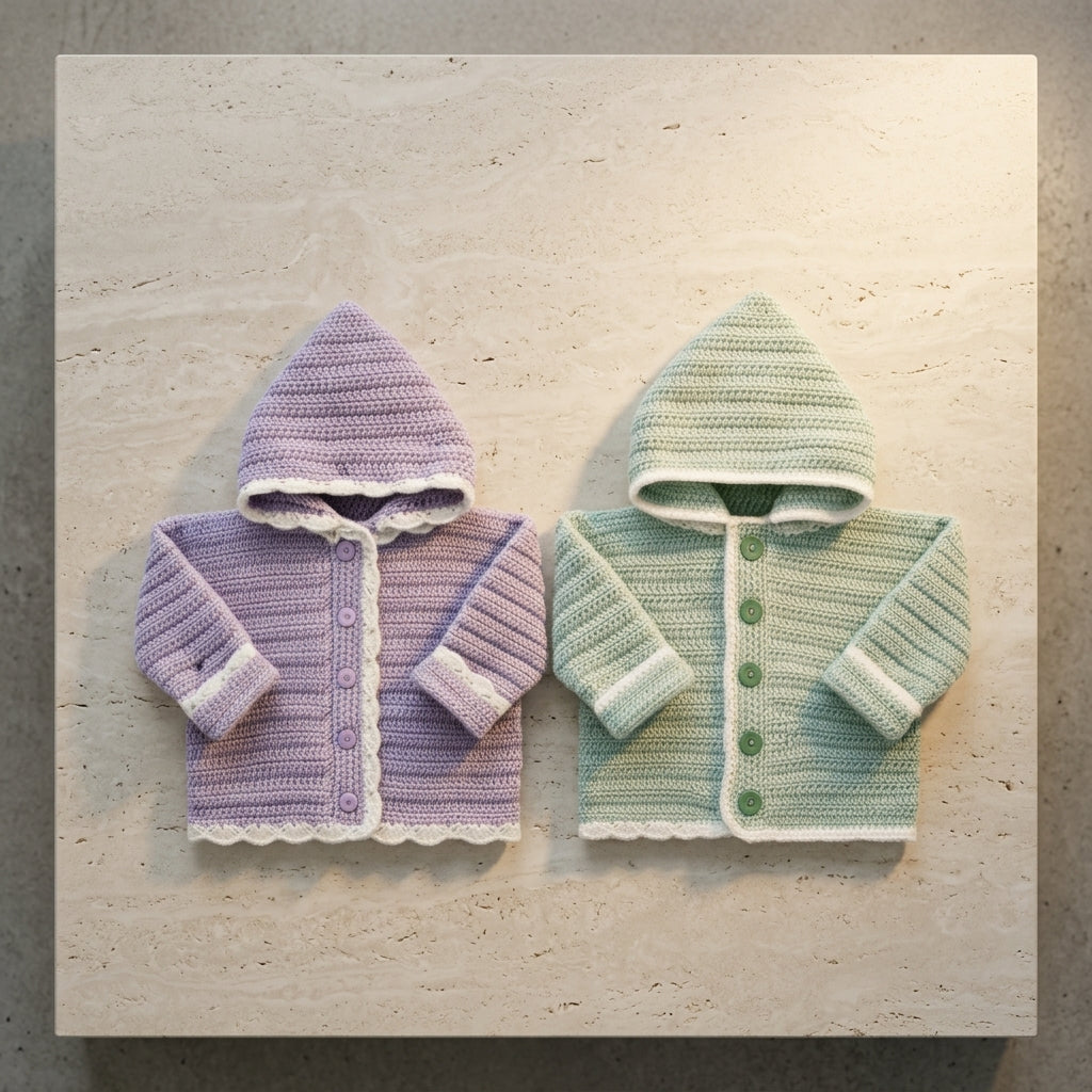 Hoodie Hooded Cardigan Baby Hoodie | Crochet Pattern PDF