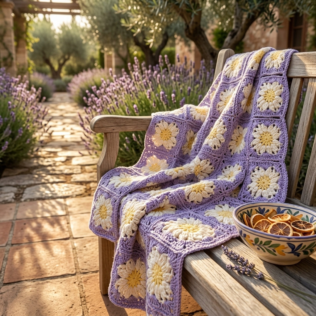 Flower Motif Summer Kerchief | Crochet Pattern PDF
