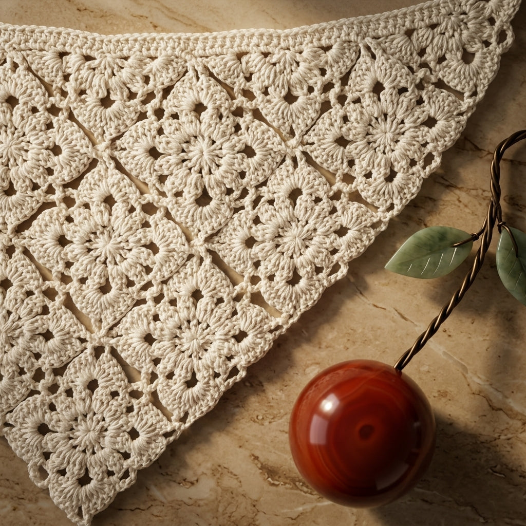 Flower Motif Summer Kerchief | Crochet Pattern PDF