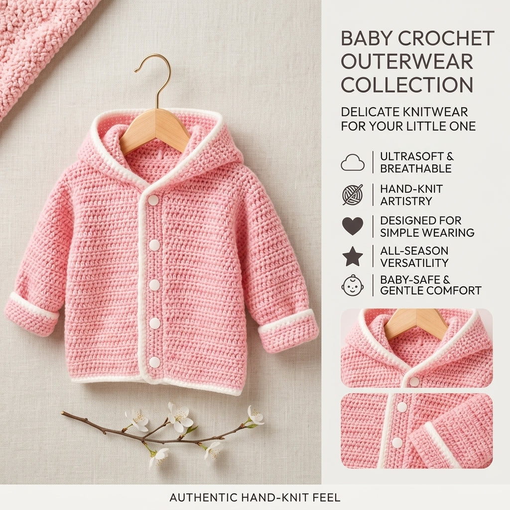 Girl Hoodie Beginner-Friendly Baby Hoodie | Crochet Pattern PDF