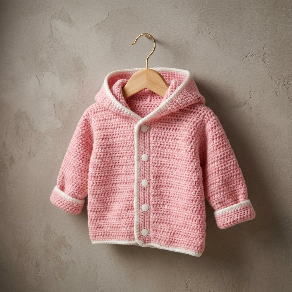 Girl Hoodie Beginner-Friendly Baby Hoodie | Crochet Pattern PDF