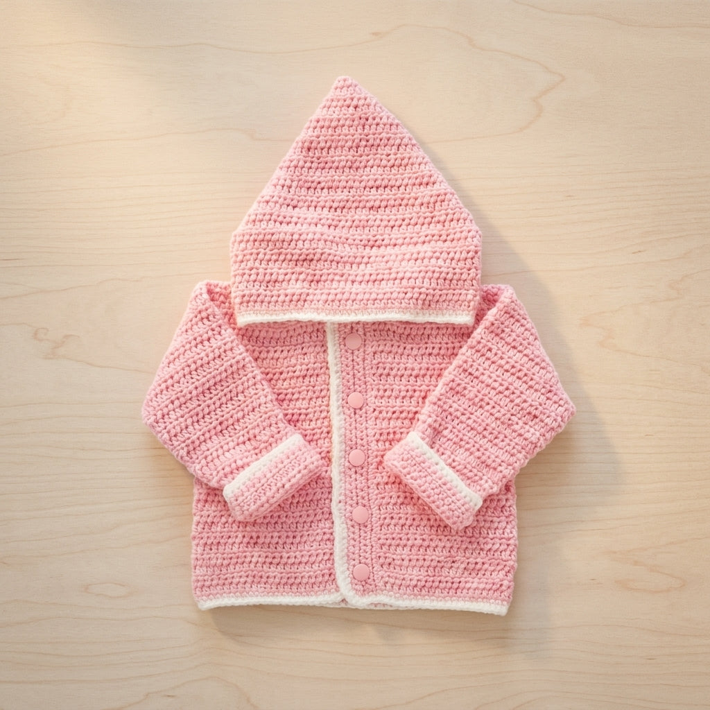 Girl Hoodie Beginner-Friendly Baby Hoodie | Crochet Pattern PDF