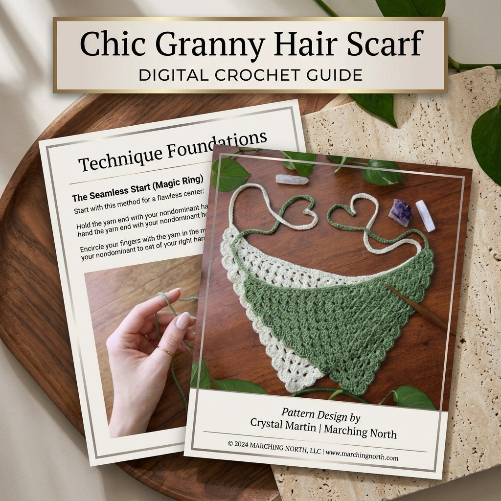 Scalloped Edge Bandana Scarf | Crochet Pattern PDF