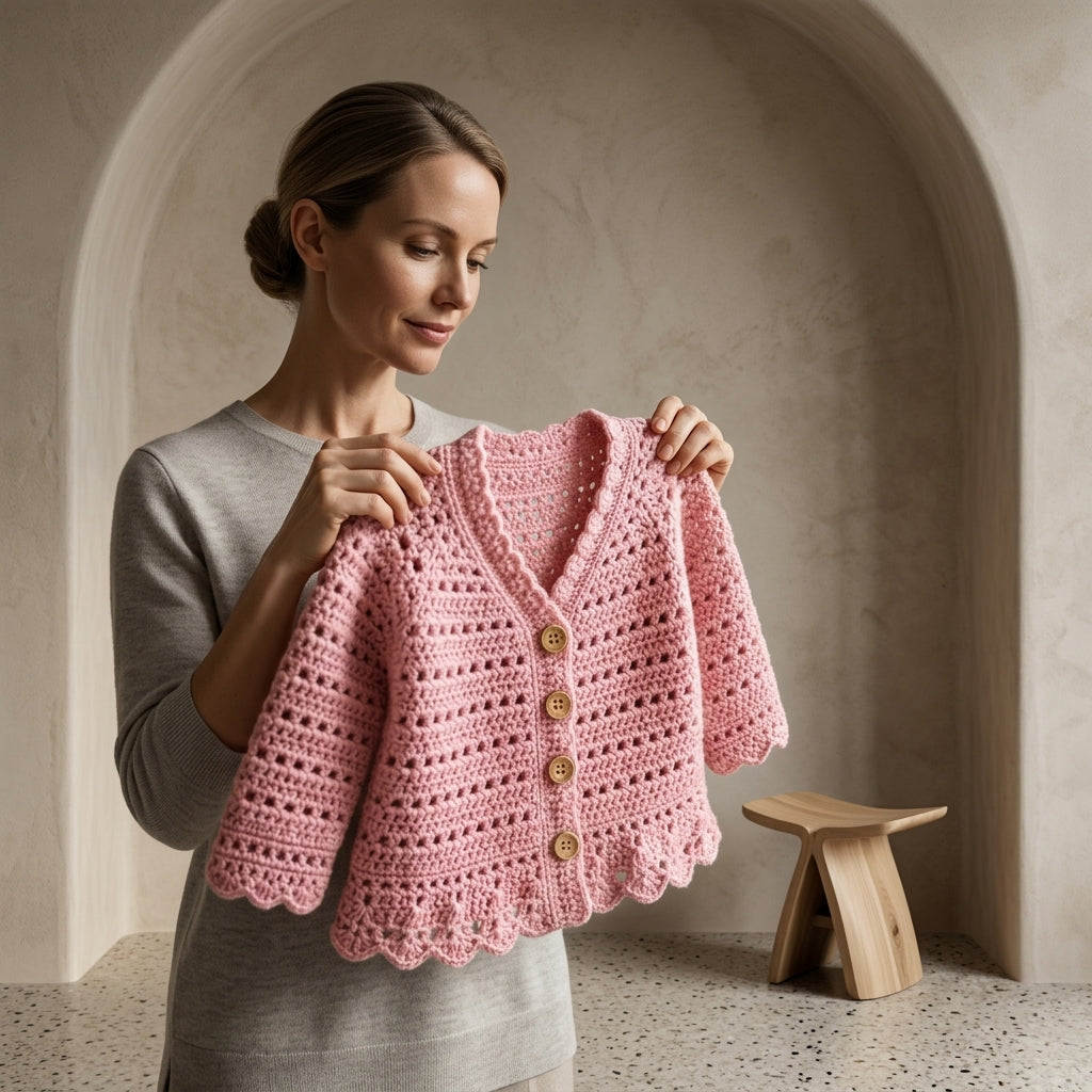 Top-Down Baby Cardigan | Crochet Pattern PDF