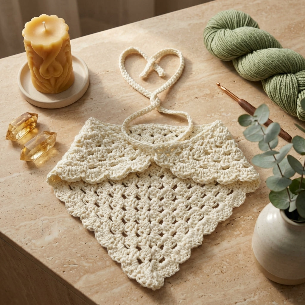 Scalloped Edge Bandana Scarf | Crochet Pattern PDF