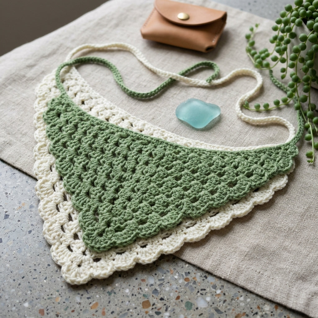 Scalloped Edge Bandana Scarf | Crochet Pattern PDF