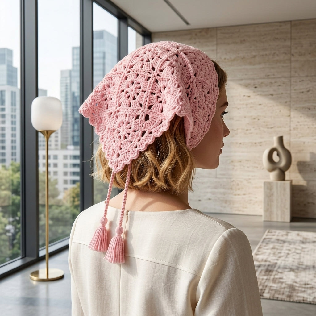 Cottagecore Granny Square Bandana | Beginner Crochet Pattern PDF