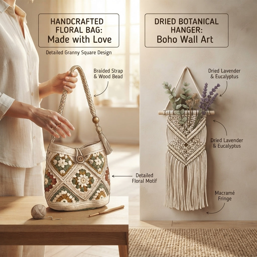 Boho Granny Square Tote | Crochet Pattern PDF