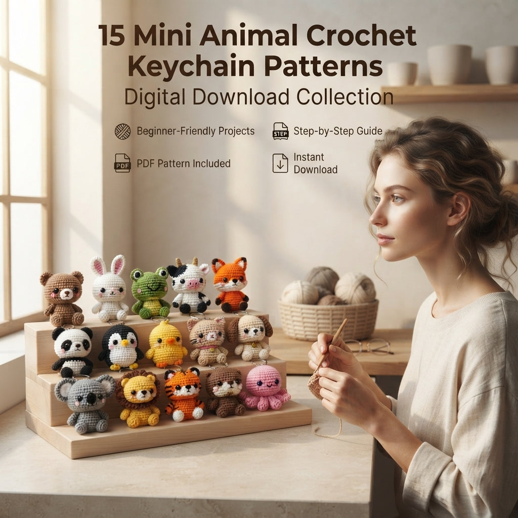 15+ Adorable Keychain Patterns | Crochet PDF Set