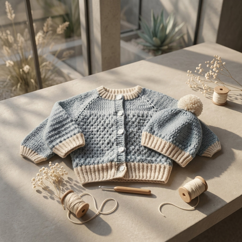 Cardigan Newborn Set Baby Cardigan | Crochet Pattern PDF