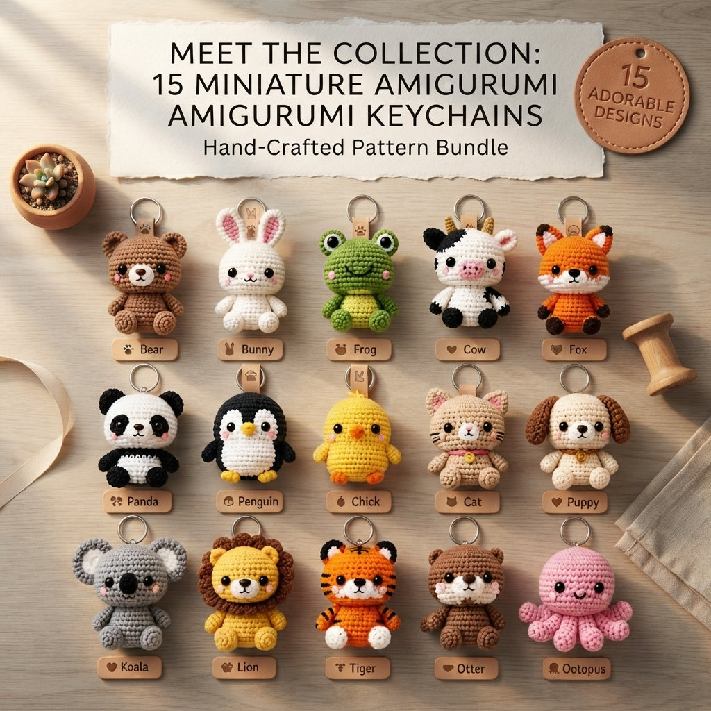 15+ Adorable Keychain Patterns | Crochet PDF Set