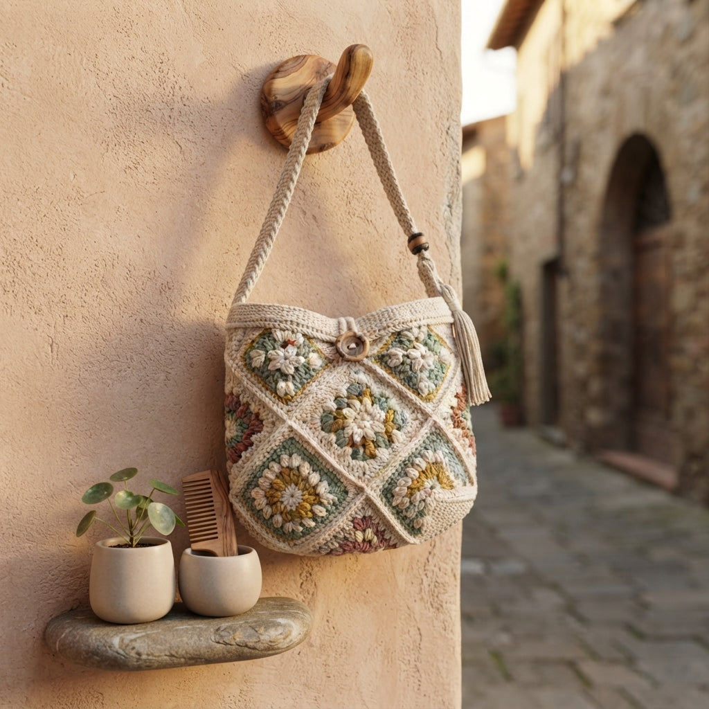 Boho Granny Square Tote | Crochet Pattern PDF