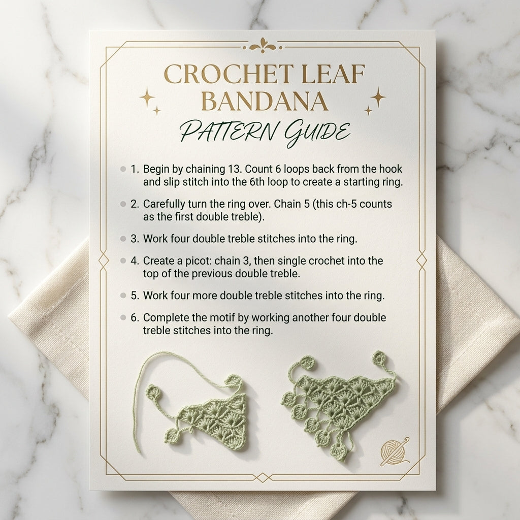 Heart Motif Tie Bandana | Crochet Pattern PDF