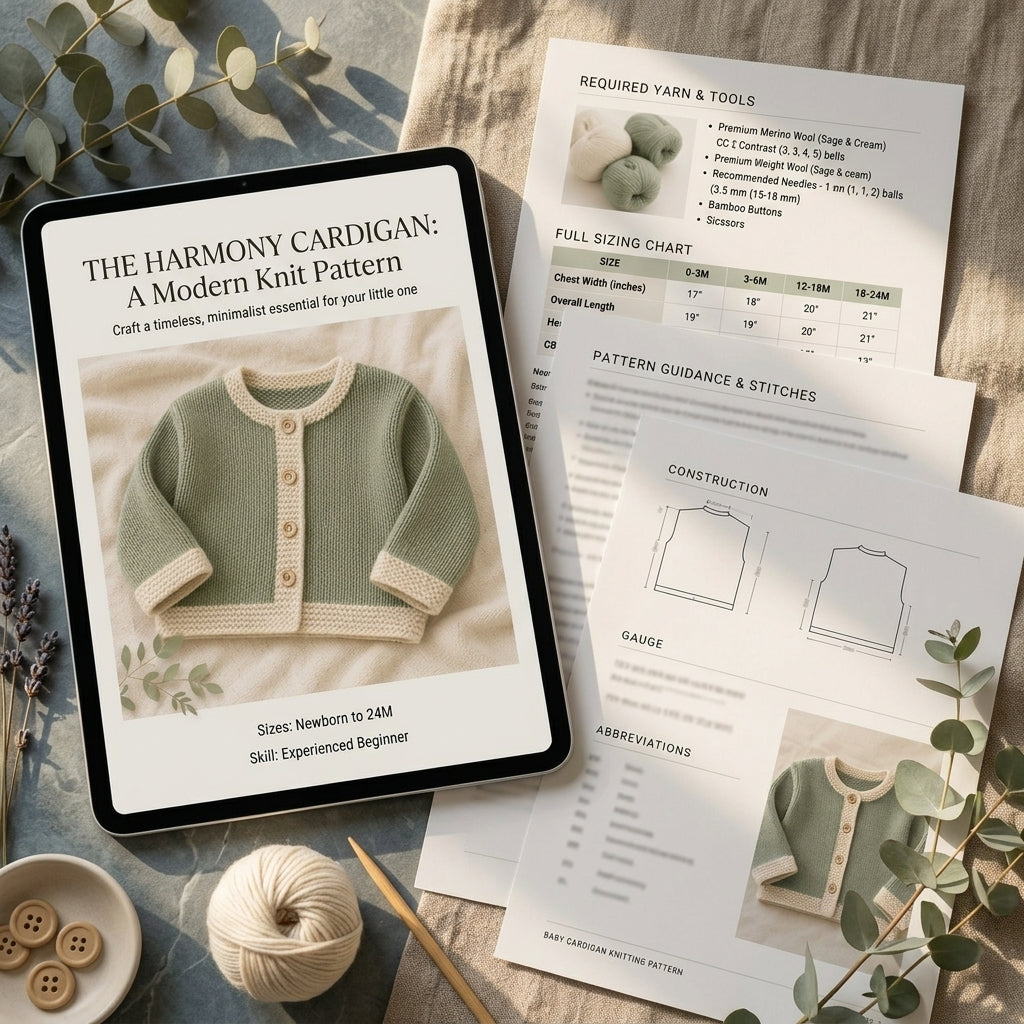 Raglan Baby Cardigan Top-Down v3 | Crochet Pattern PDF