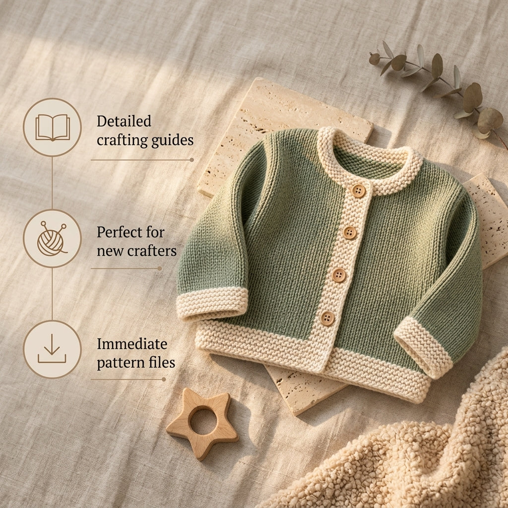 Raglan Baby Cardigan Top-Down v3 | Crochet Pattern PDF