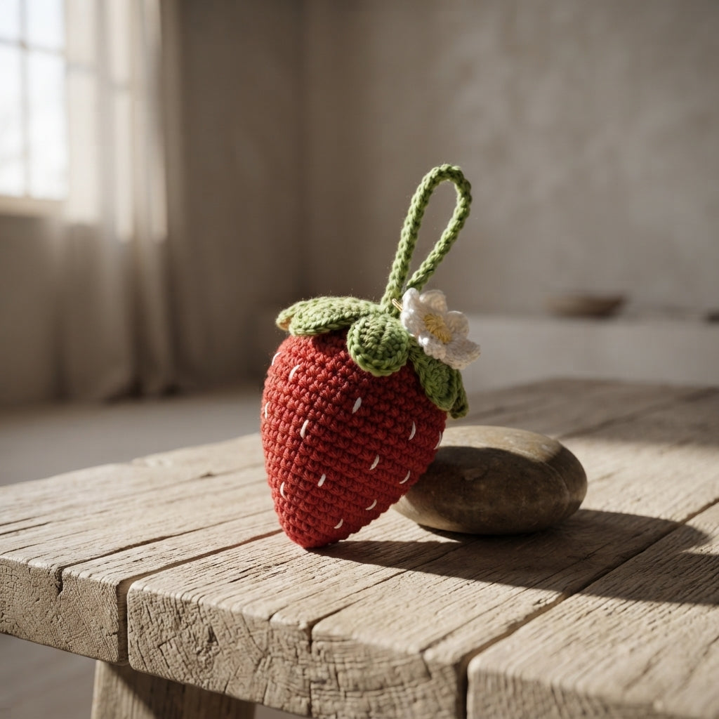 Adorable Strawberry Keychain | Crochet Pattern PDF