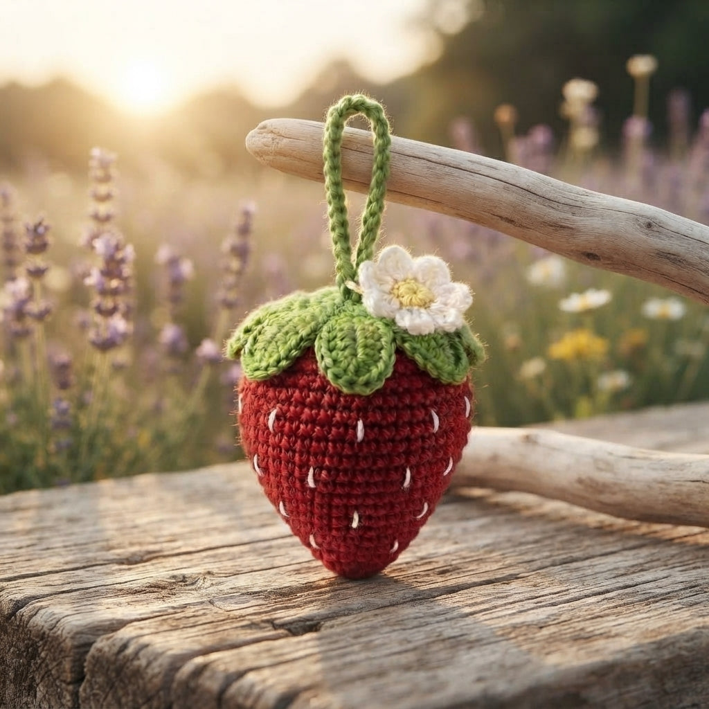 Adorable Strawberry Keychain | Crochet Pattern PDF