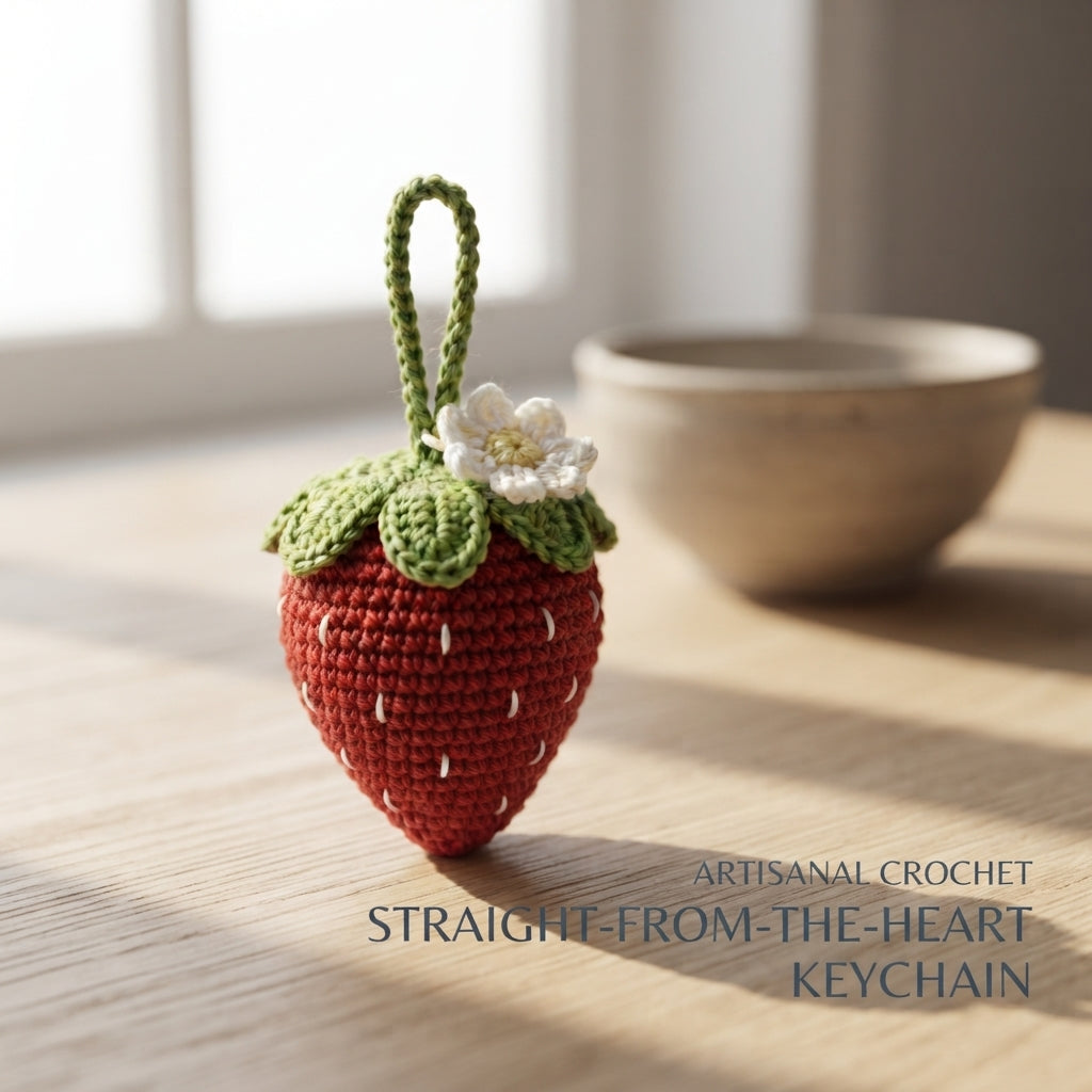 Adorable Strawberry Keychain | Crochet Pattern PDF