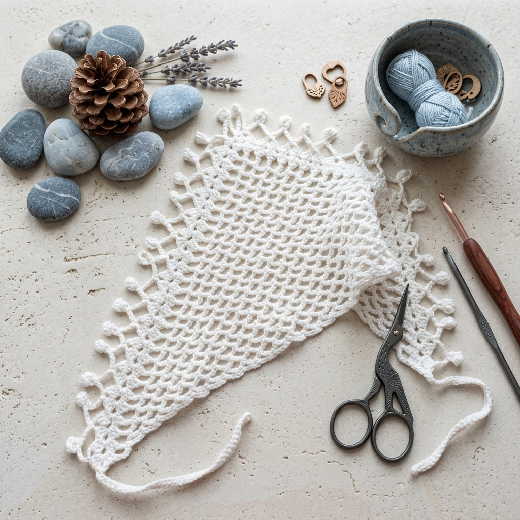 Mesh Triangle Hair Scarf | Beginner Crochet Pattern PDF