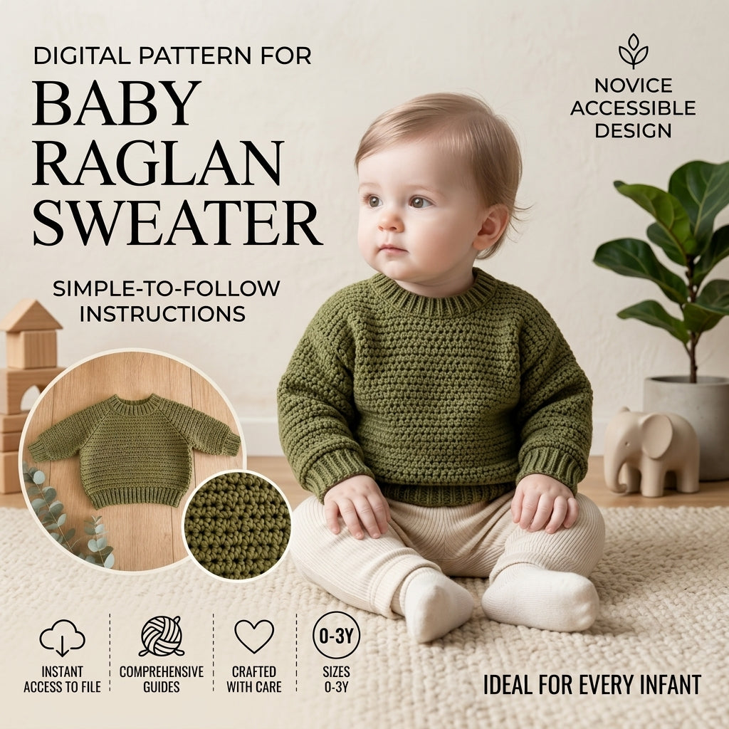 Raglan Baby Pullover | Crochet Pattern PDF