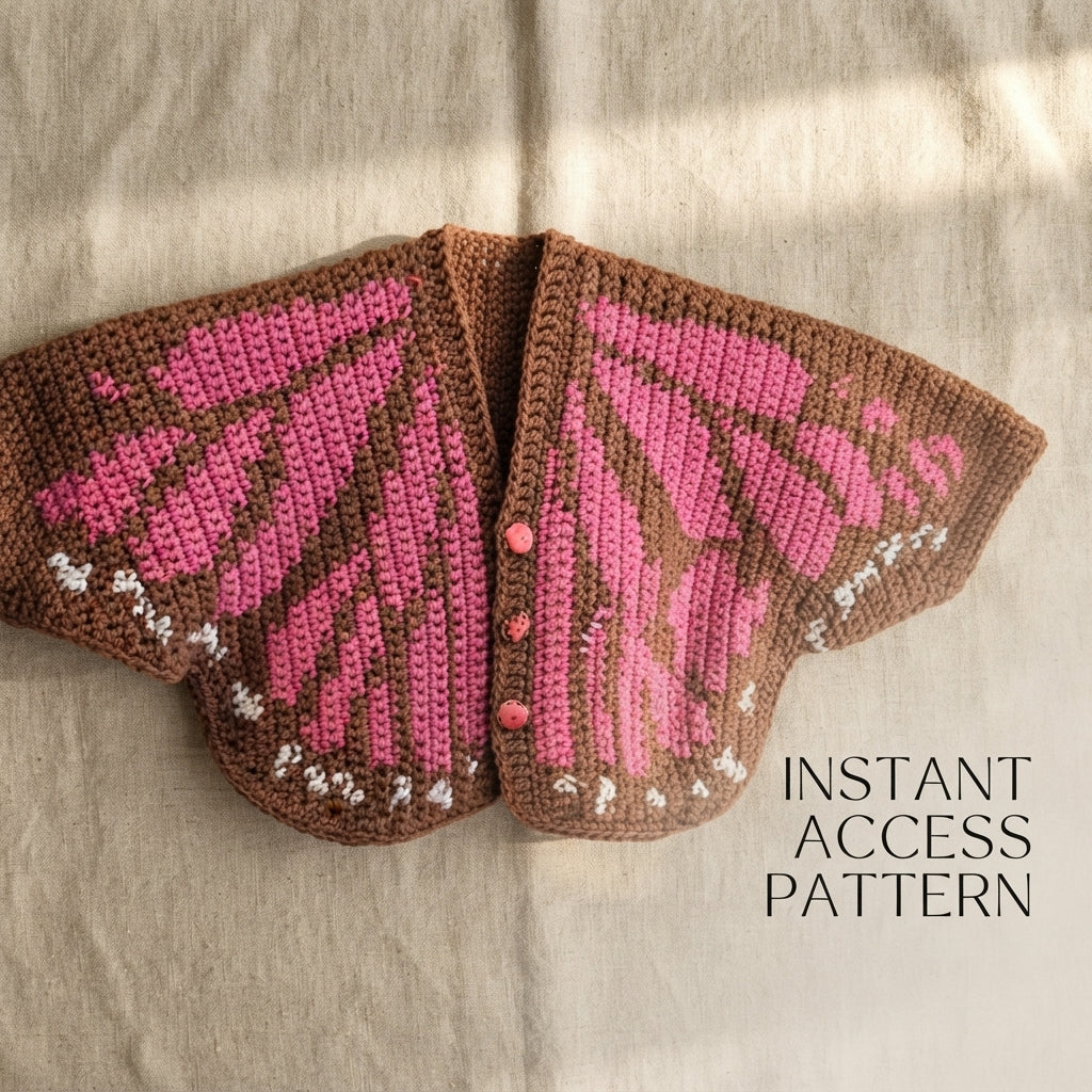 Butterfly Cardigan: Tapestry Baby Cardigan | Crochet Pattern PDF