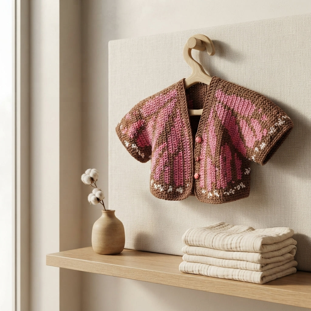 Butterfly Cardigan: Tapestry Baby Cardigan | Crochet Pattern PDF