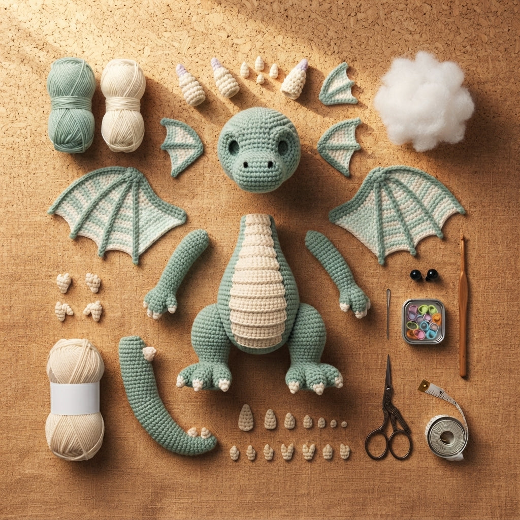 Cuddly Dragon Buddy | Crochet Pattern PDF