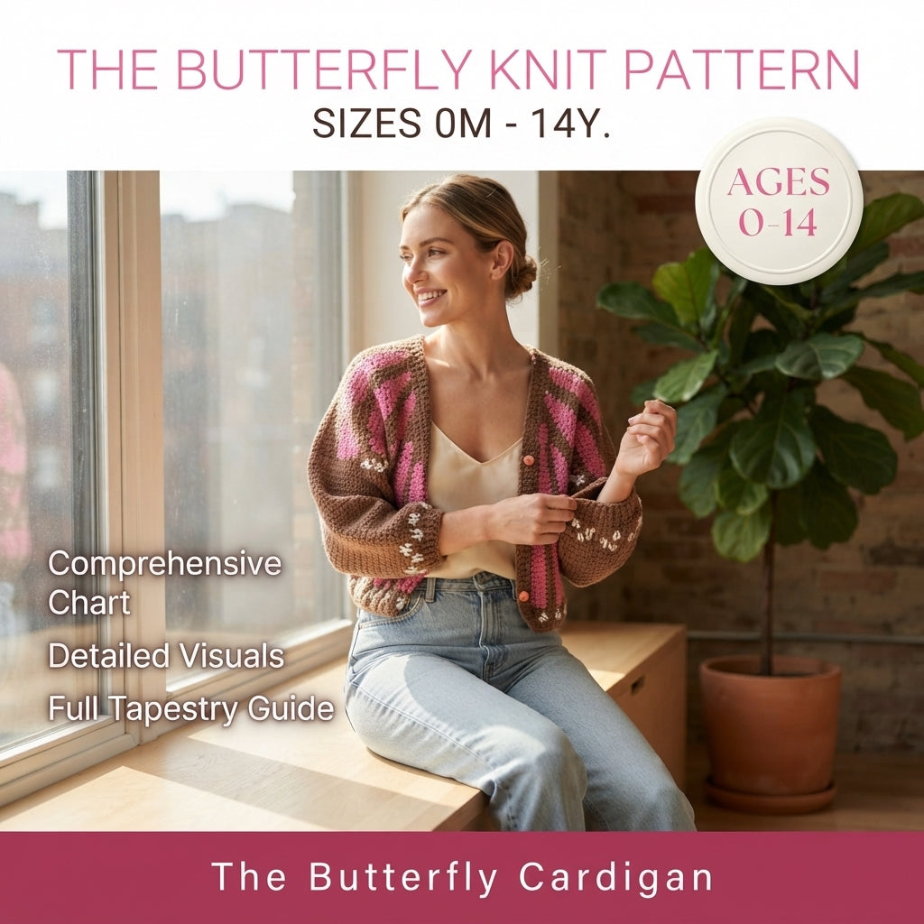 Butterfly Cardigan: Tapestry Baby Cardigan | Crochet Pattern PDF