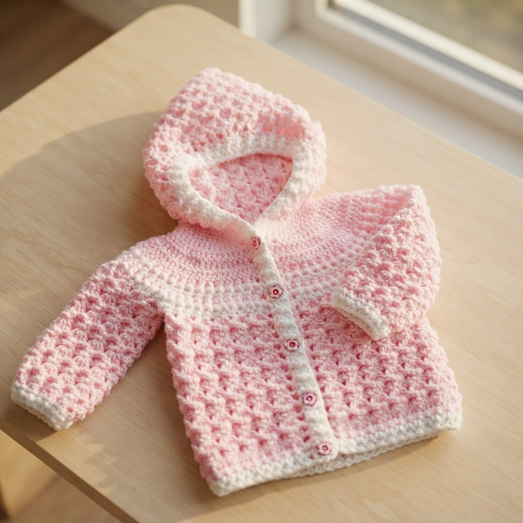 Little Alba Hooded Baby Hoodie | Crochet Pattern PDF
