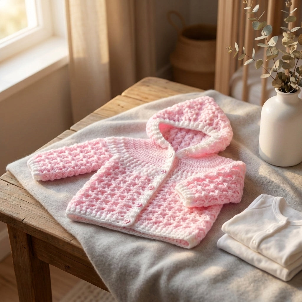 Little Alba Hooded Baby Hoodie | Crochet Pattern PDF