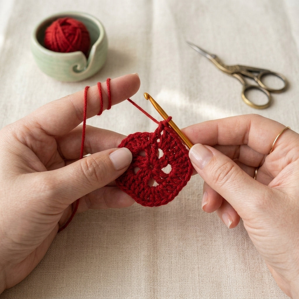 Romantic Heart Motif Kerchief | Crochet Pattern PDF