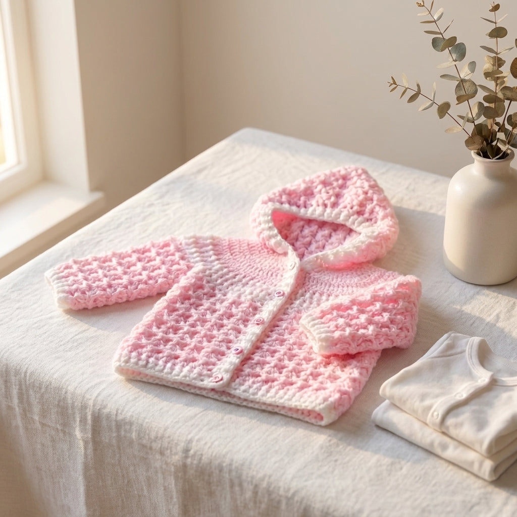 Little Alba Hooded Baby Hoodie | Crochet Pattern PDF