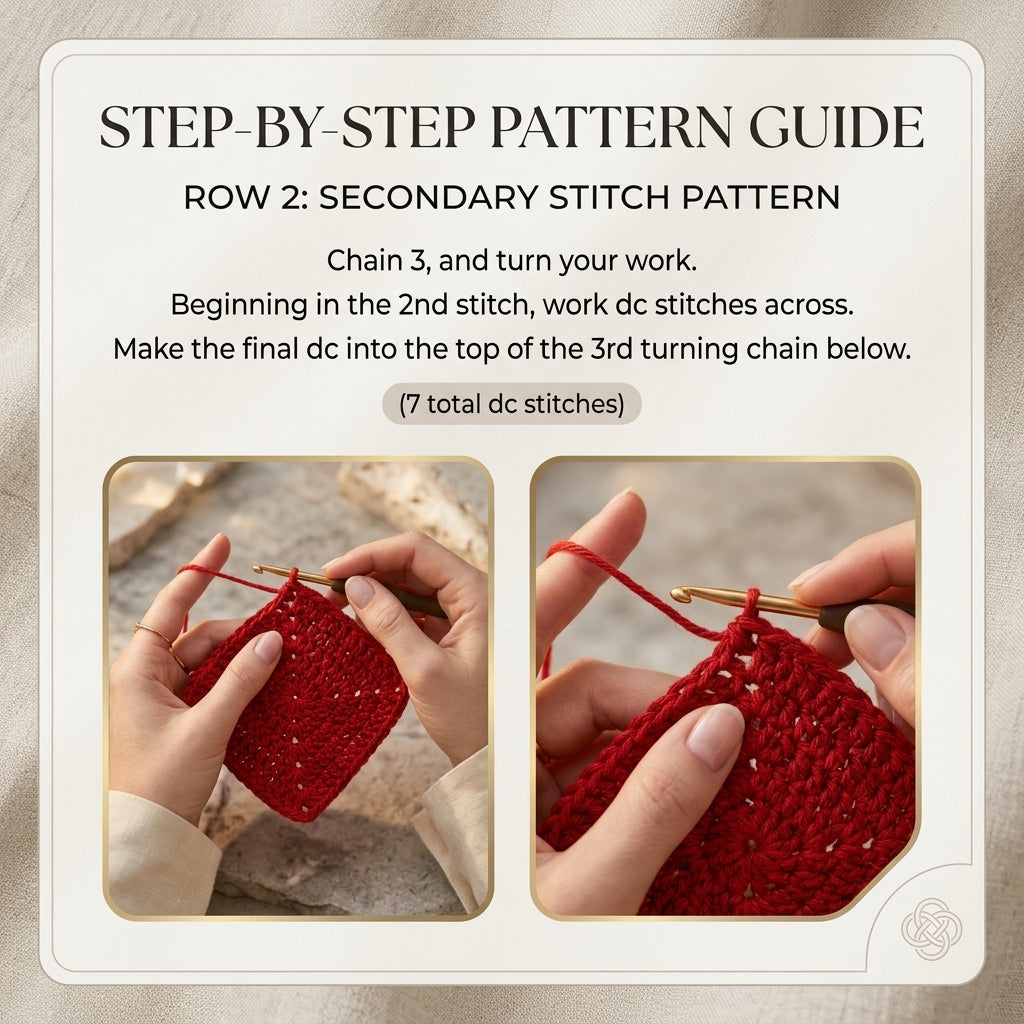 Romantic Heart Motif Kerchief | Crochet Pattern PDF
