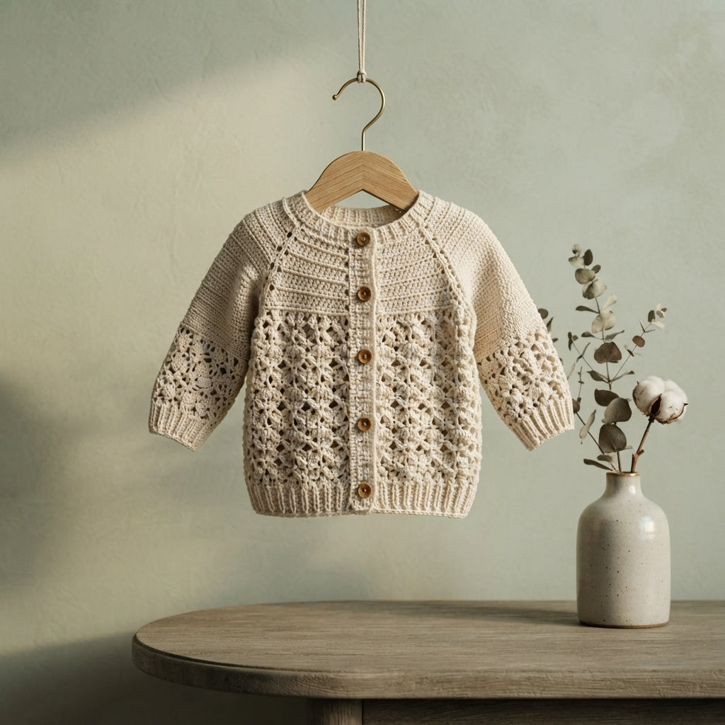 Seamless Baby Cardigan | Crochet Pattern PDF
