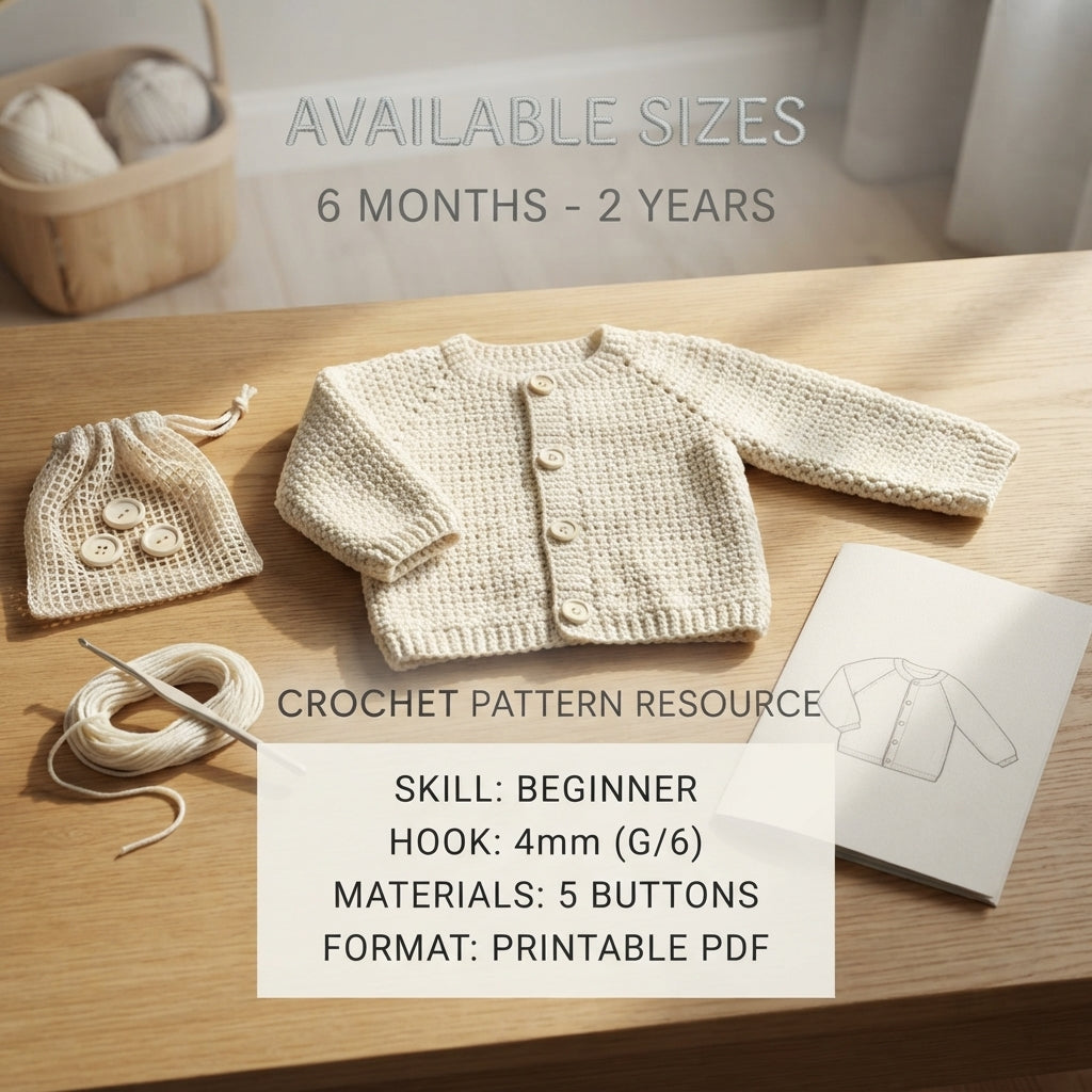 Sweet Hoodie Cardigan Baby Hoodie | Crochet Pattern PDF