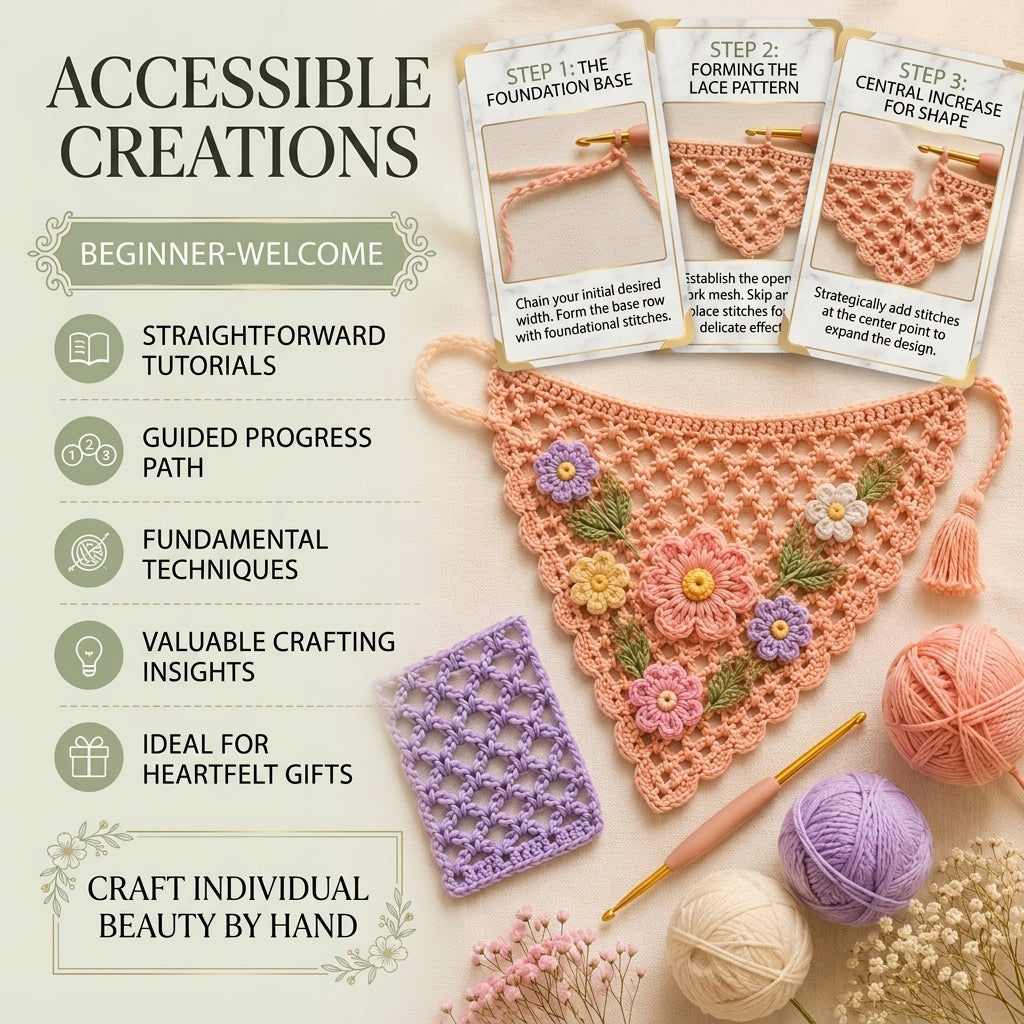 Boho Granny Square Hair Scarf | Crochet Pattern PDF