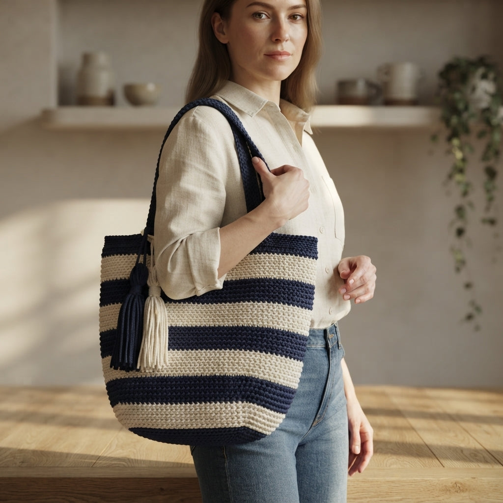 Purse Colorblock Tote | Crochet Pattern PDF