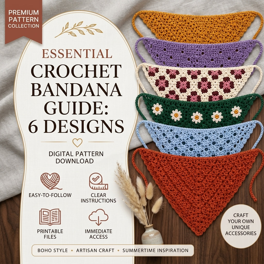 6-in-1 Boho Granny Bandana Bundle | Crochet Pattern PDF