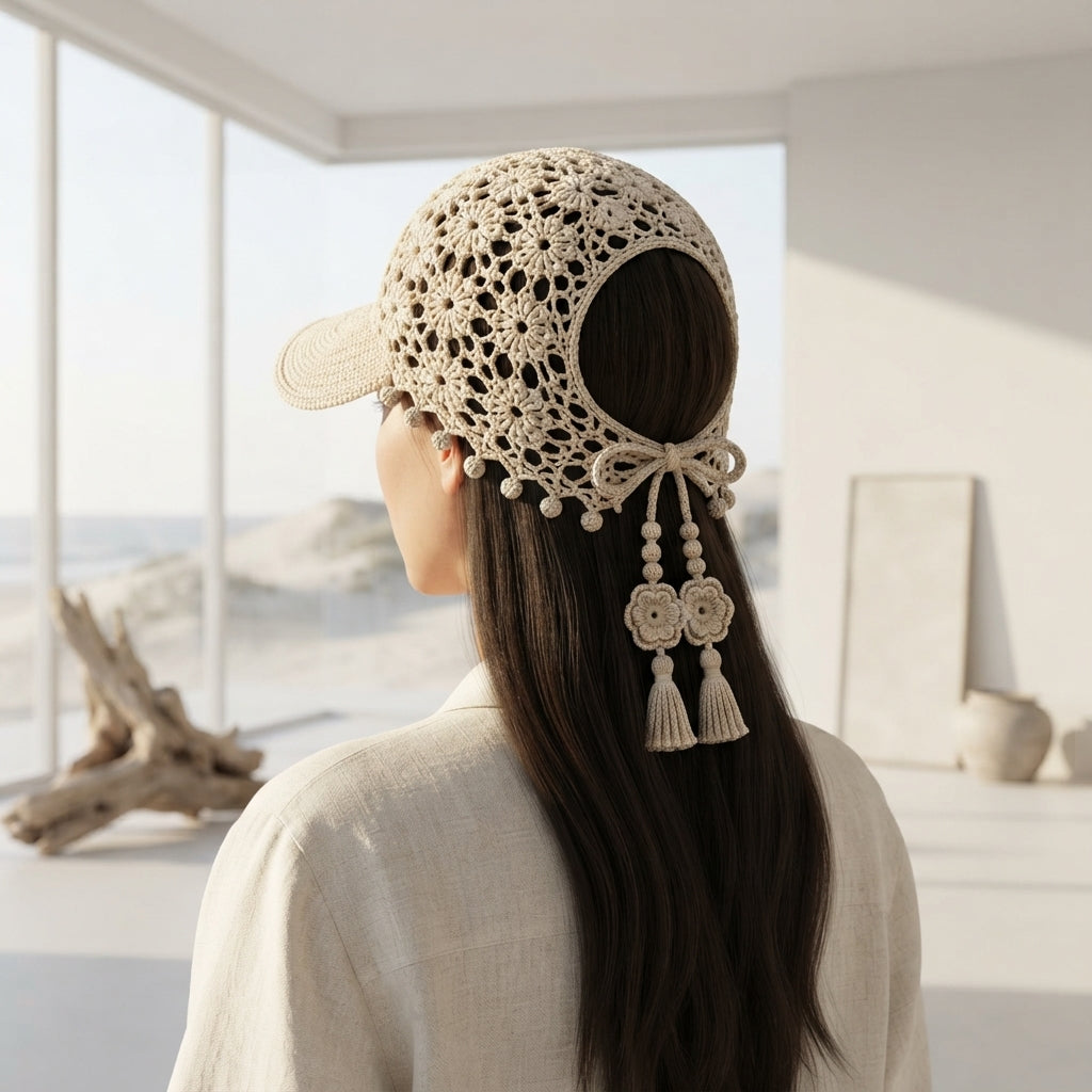 Breezy Ponytail Visor | Summer Crochet Pattern