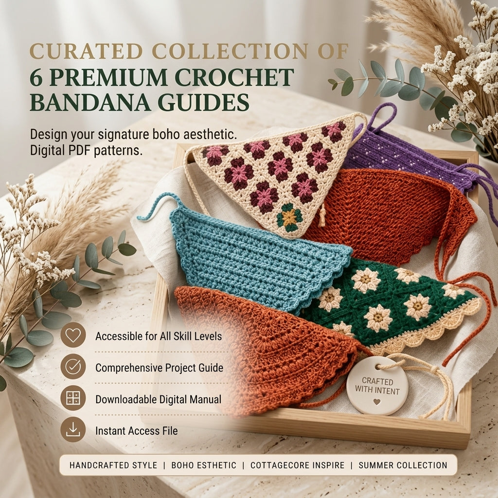 6-in-1 Boho Granny Bandana Bundle | Crochet Pattern PDF