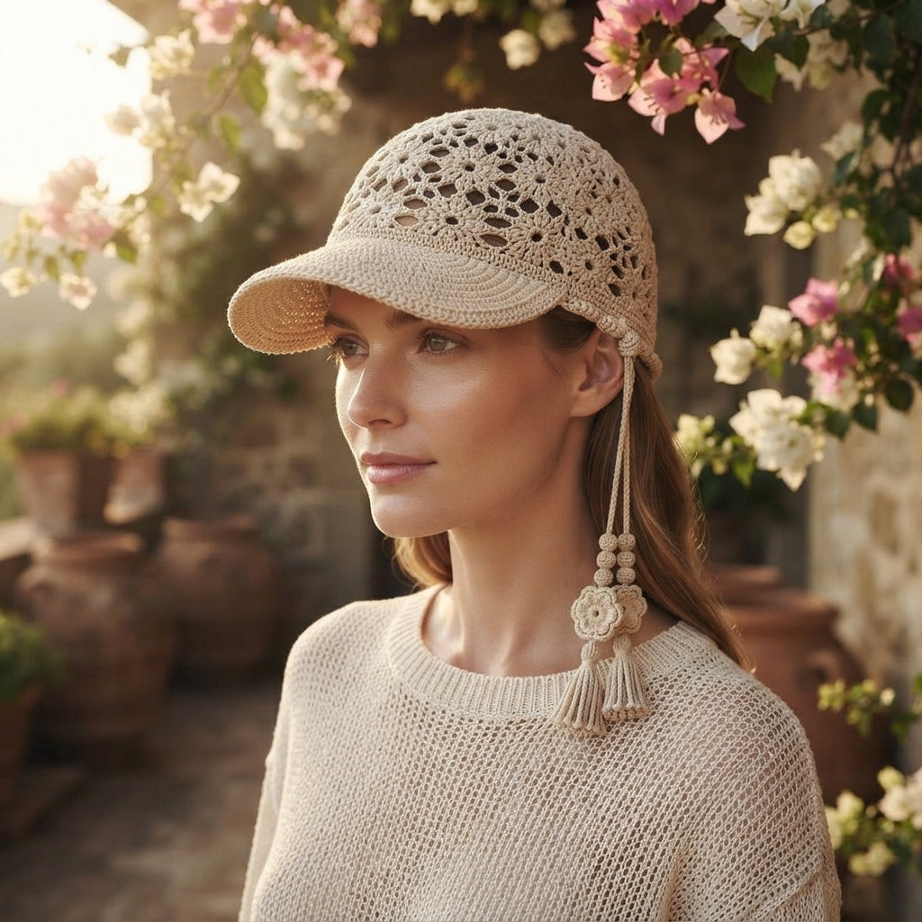 Breezy Ponytail Visor | Summer Crochet Pattern