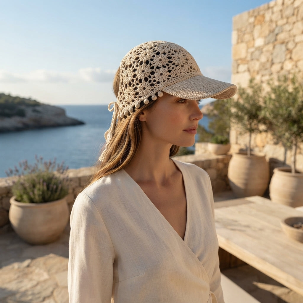 Breezy Ponytail Visor | Summer Crochet Pattern