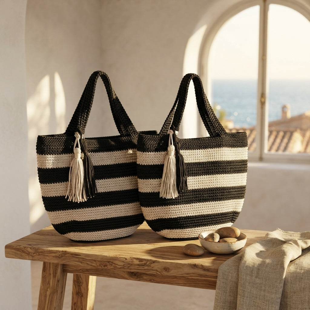 Purse Colorblock Tote | Crochet Pattern PDF