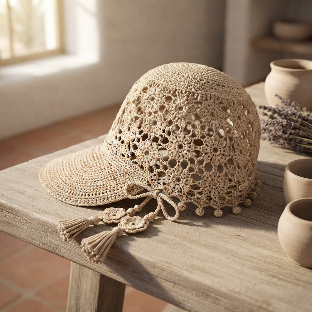 Breezy Ponytail Visor | Summer Crochet Pattern