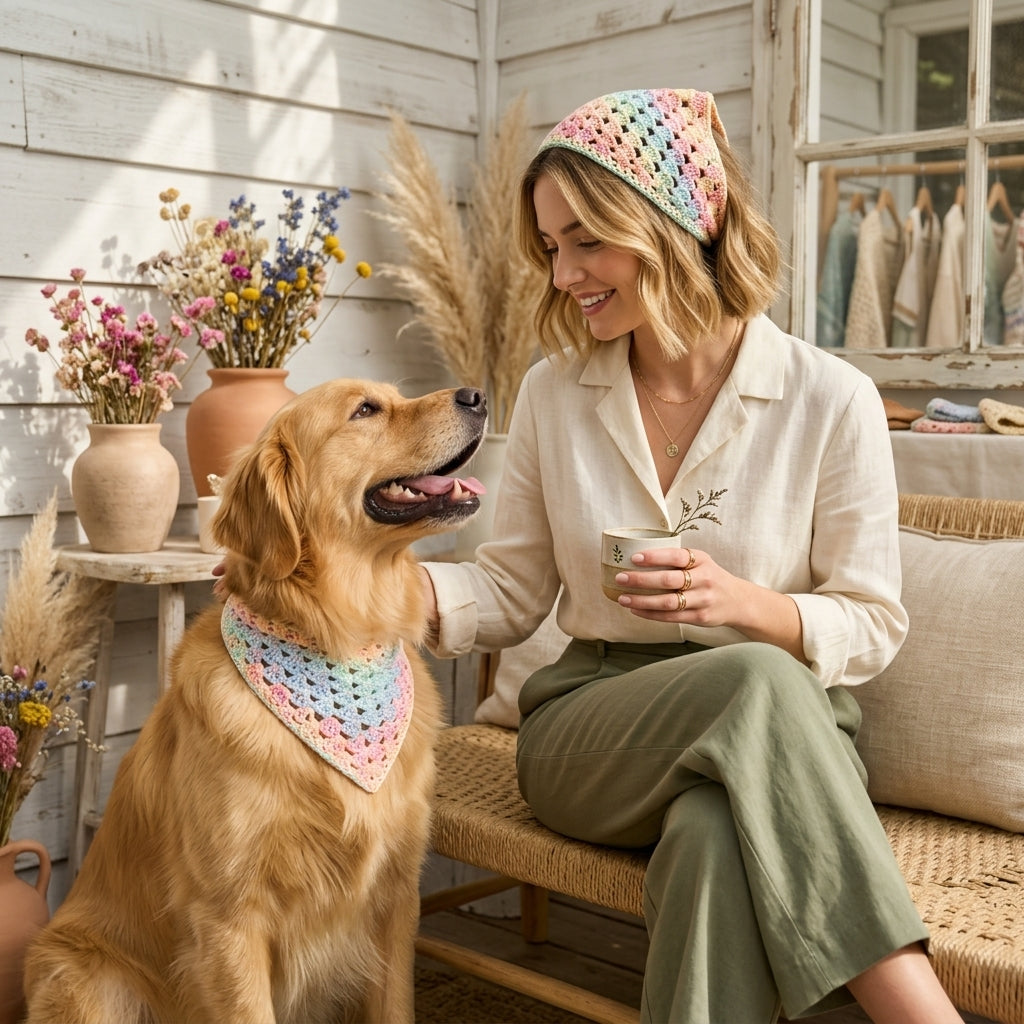 6-in-1 Boho Granny Bandana Bundle | Crochet Pattern PDF