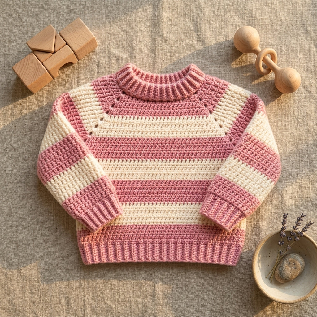 Sweater Beginners Step-By-Step Baby Sweater | Crochet Pattern PDF