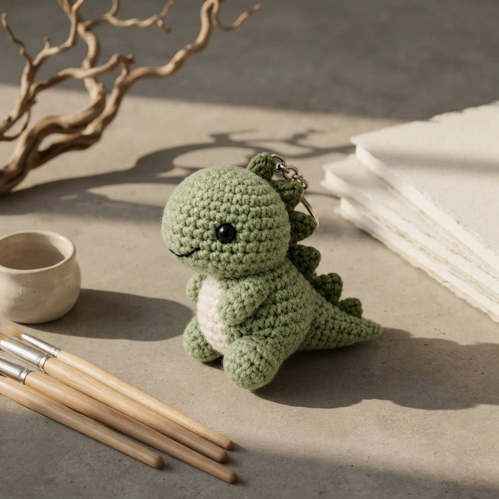 Pretty Dinosaur Charm | Handmade Crochet Pattern