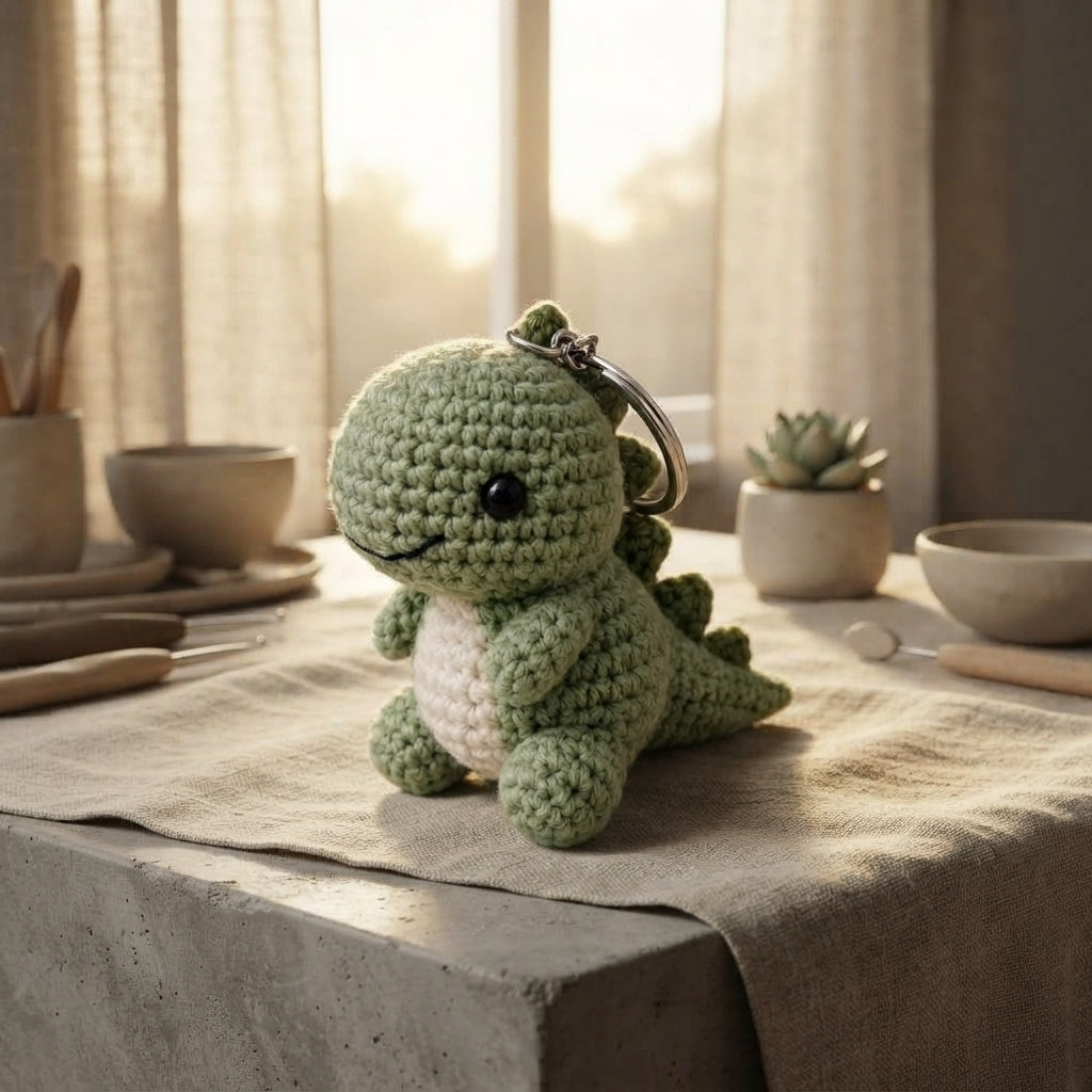 Pretty Dinosaur Charm | Handmade Crochet Pattern